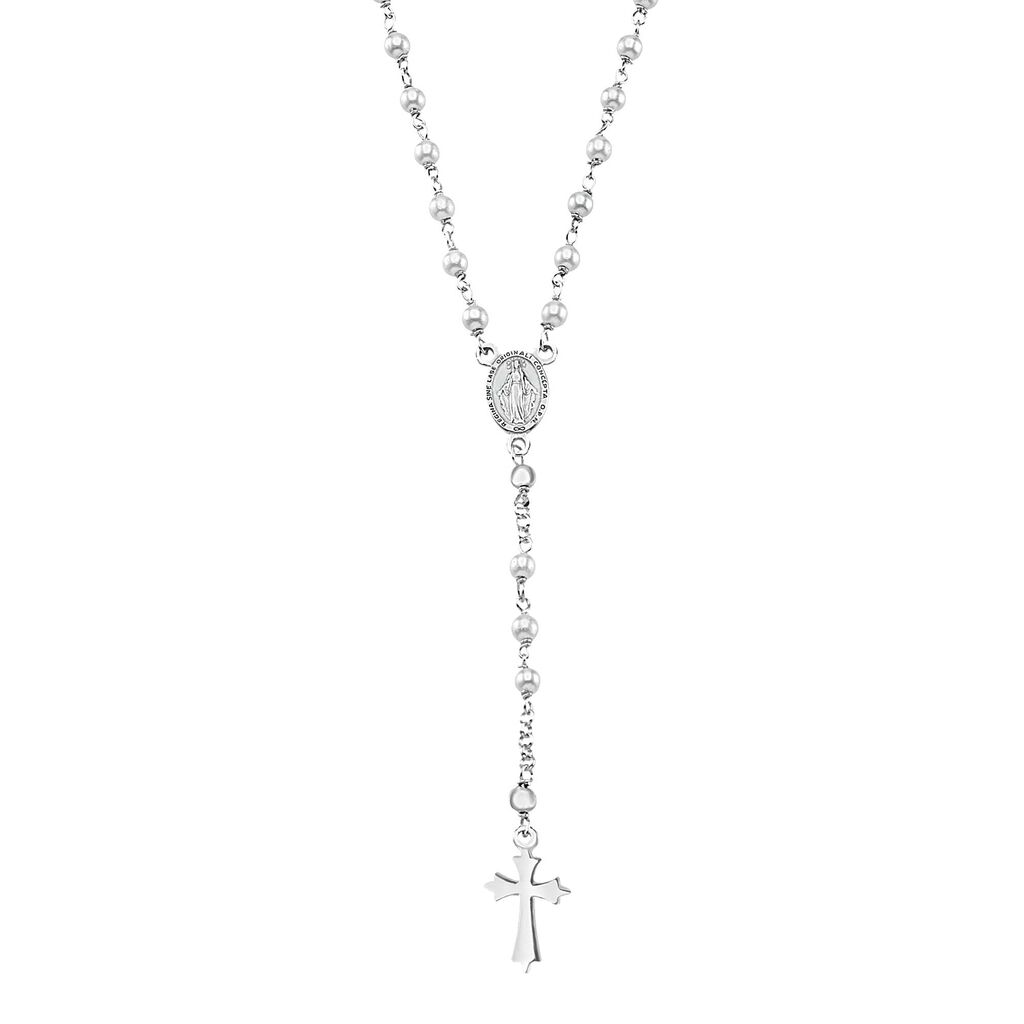 Collana Rosario Silver Soul Argento Rodiato Perla sintentica - Collane Rosario Donna | Stroili