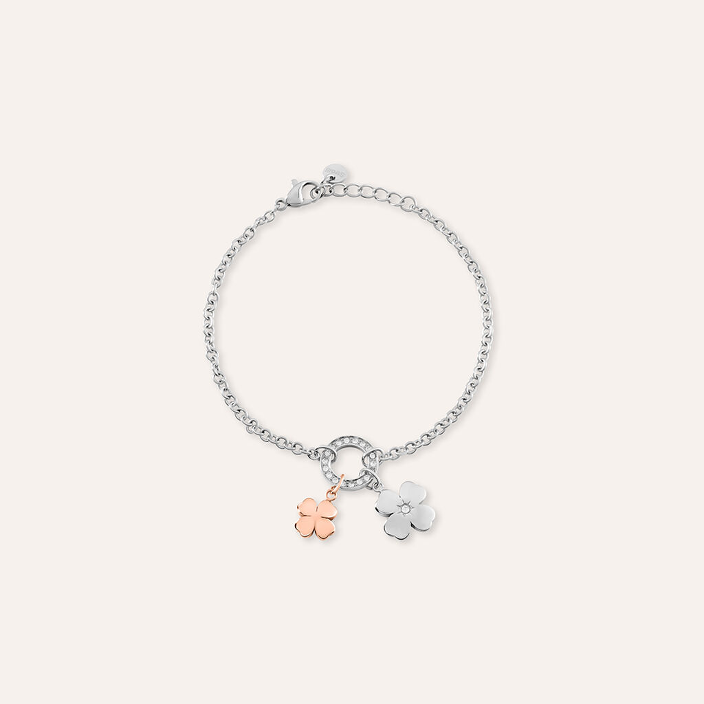 Bracciale Lady Chic Acciaio Bicolore Bianco / Rosa Cristallo - Bracciali Donna | Stroili