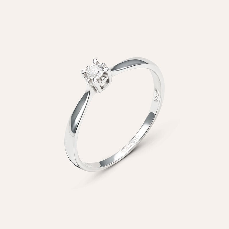 Anello Solitario Diamazing Oro Bianco Diamante - Anelli con Pietre Donna | Stroili