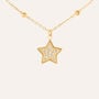 Collana Stella Acciaio Dorato Cubic Zirconia 45+5cm