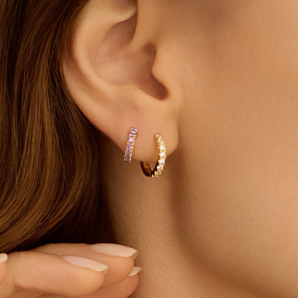 Orecchini A Cerchio Toujours Oro Giallo Cubic Zirconia - Orecchini a Cerchio Donna | Stroili