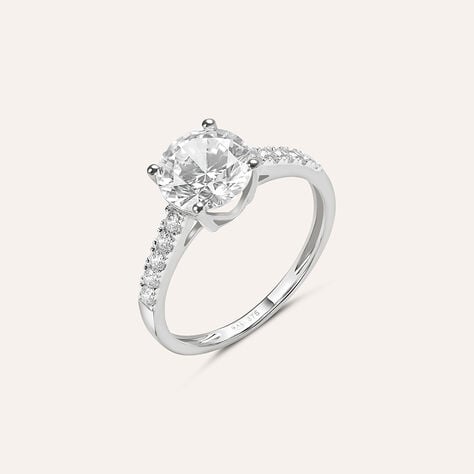 Anello Solitario Claire Oro Bianco Cubic Zirconia - Anelli con Pietre Donna | Stroili