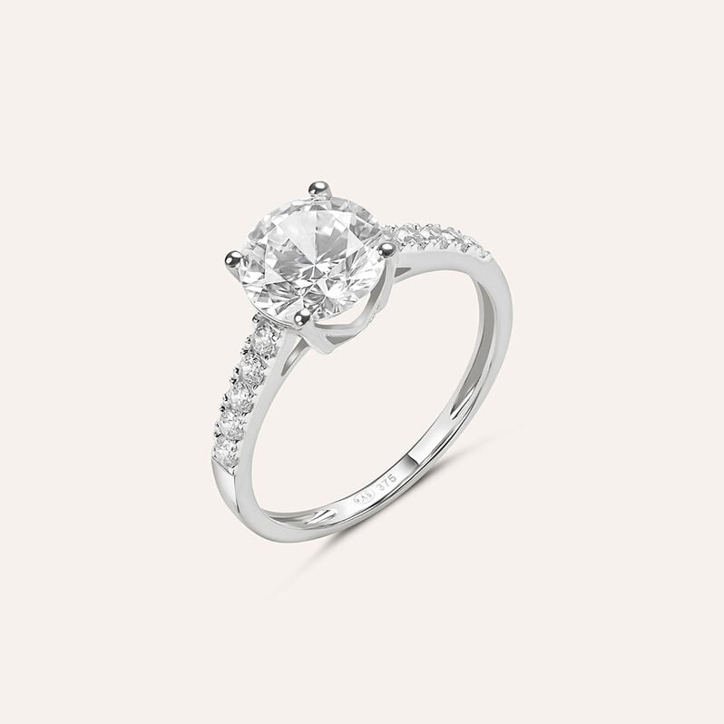 Anello Solitario Claire Oro Bianco Cubic Zirconia - Anelli con Pietre Donna | Stroili