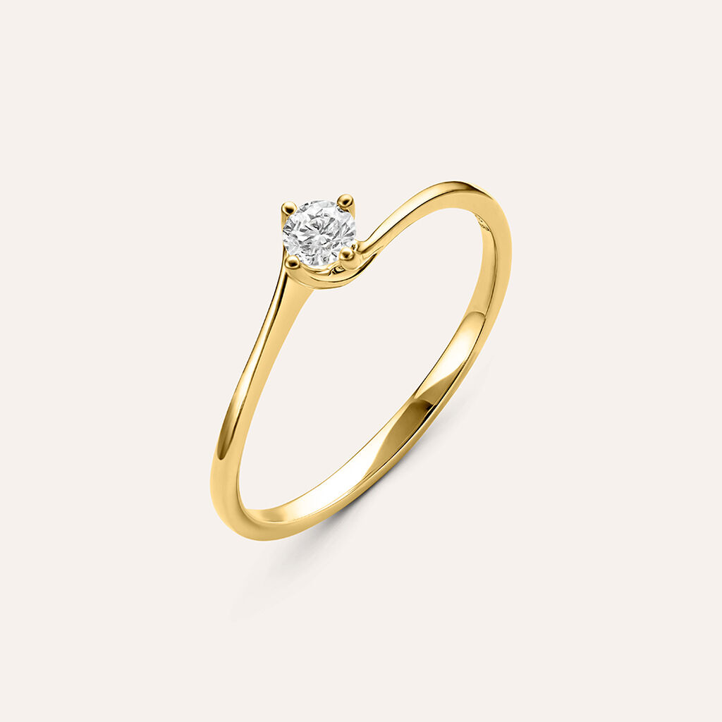 Anello Solitario Valentino Firmamenti Oro Giallo Diamante