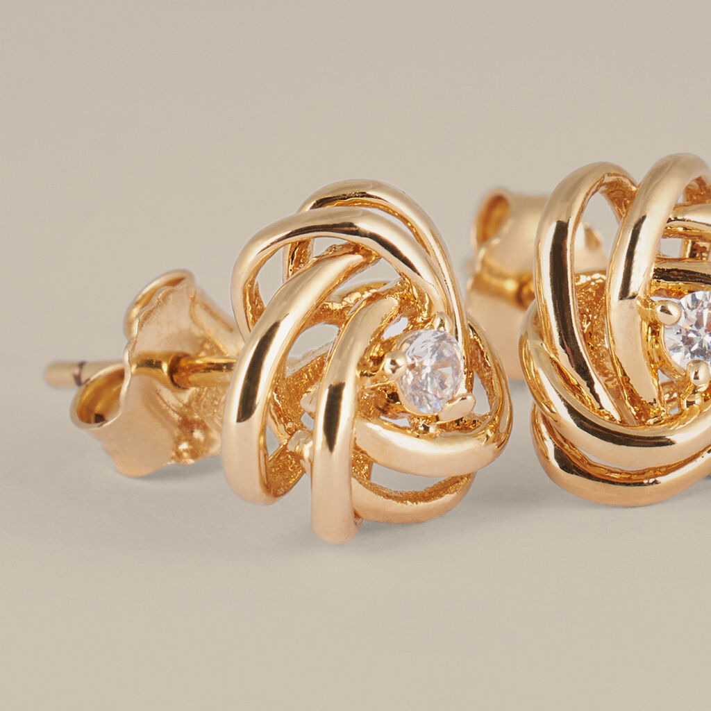 Orecchini Lobo Golden Dream Placcato Oro Giallo Cubic Zirconia - Orecchini a Lobo Donna | Stroili