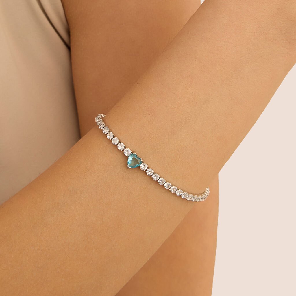 Bracciale Tennis Aura Acciaio Cristallo
