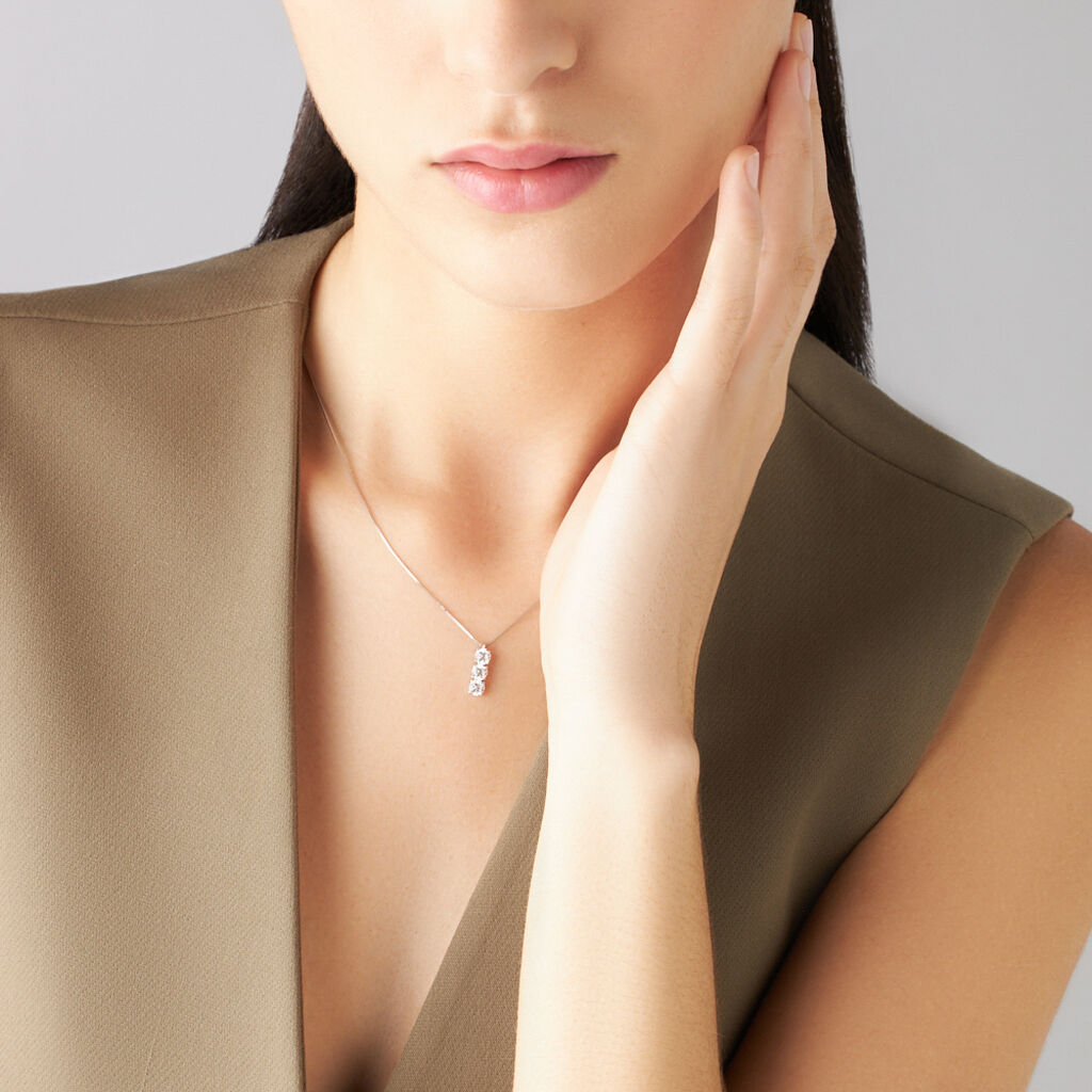 Collana Trilogy Claire Oro Bianco Cubic Zirconia - Collane Donna | Stroili