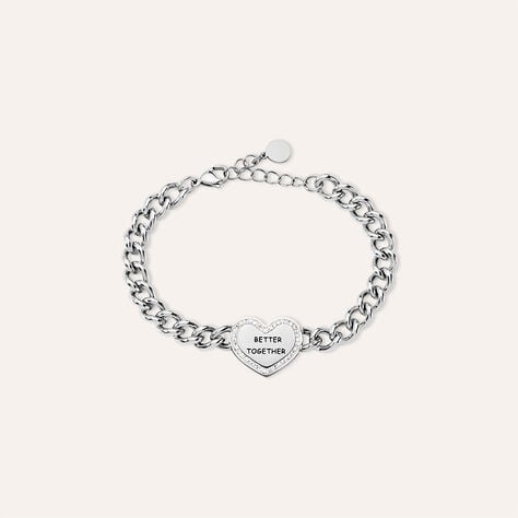 Bracciale Lady Message Acciaio Cristallo - Bracciali Love Donna | Stroili