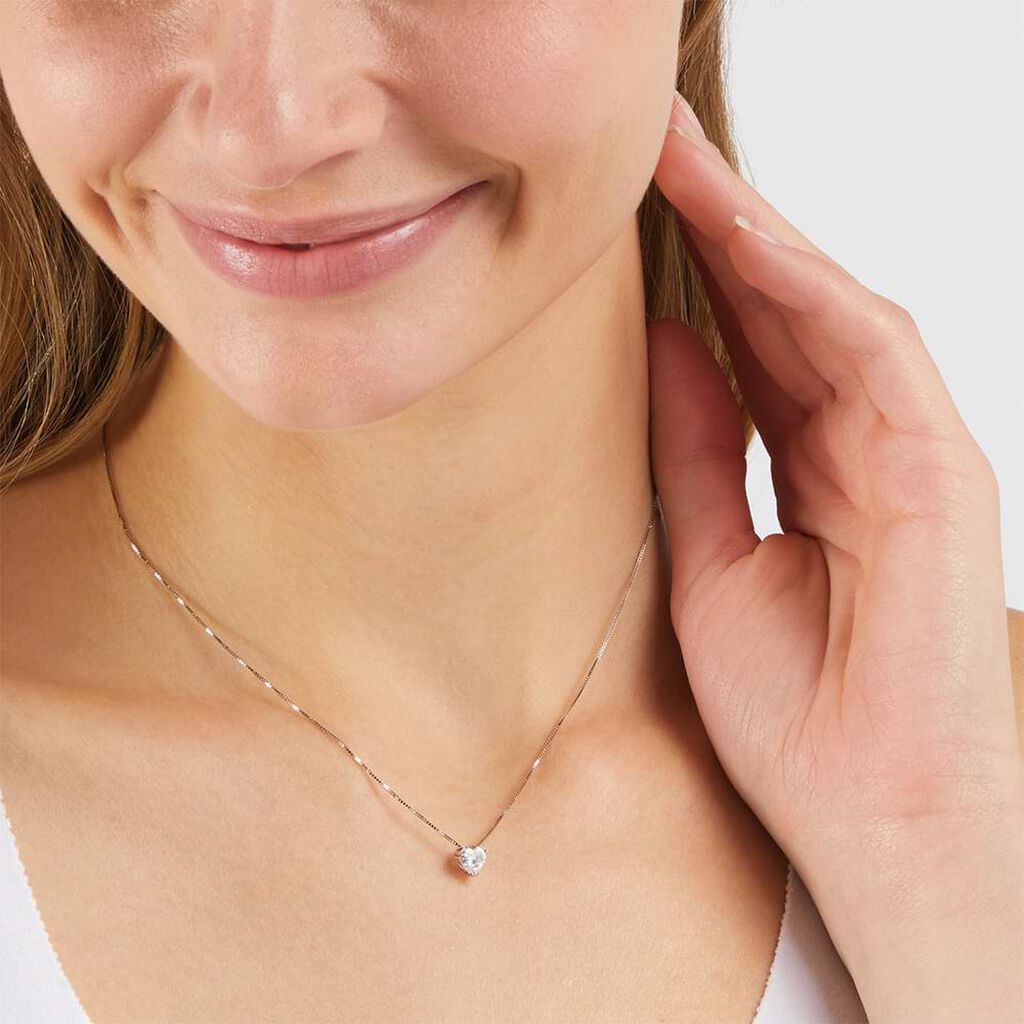 Collana Punto Luce Claire Oro Bianco Cubic Zirconia