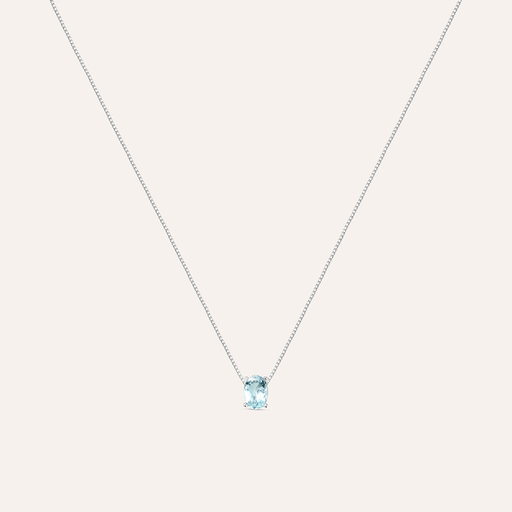 Collana Acquamarina Oro Bianco Acquamarina