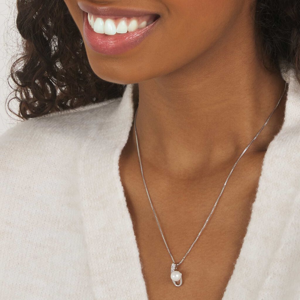 Collana Silver Pearls Argento Rodiato Perla sintentica Cubic Zirconia - Collane Donna | Stroili
