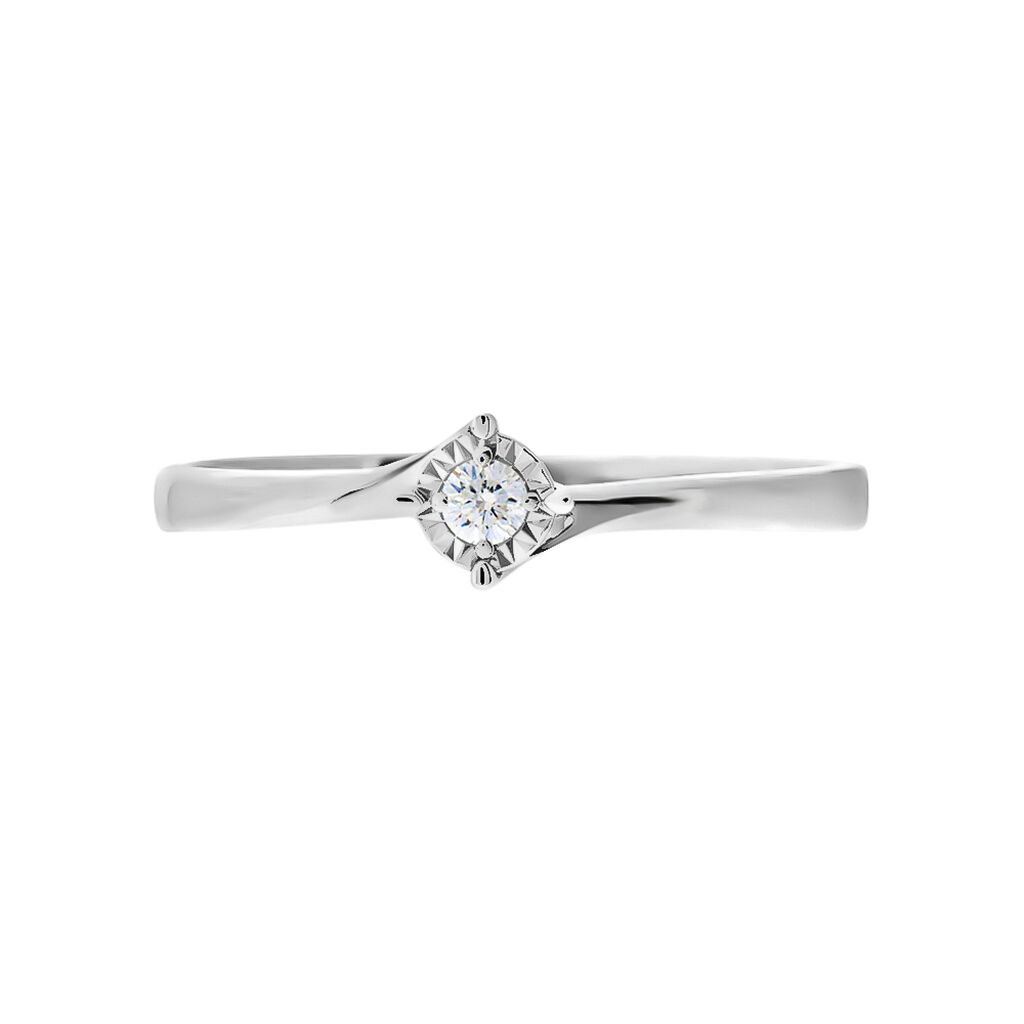 Anello Solitario Valentino Diamotion Oro Bianco Diamante - Anelli con Pietre Donna | Stroili