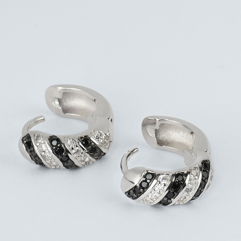 Orecchini A Cerchio Silver Shine Argento Rodiato Cubic Zirconia