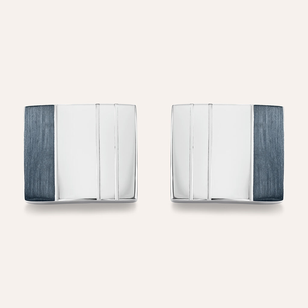 Gemelli Man Code Acciaio Bicolore Bianco / Nero