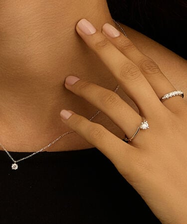 Anello Riviere Firmamenti Oro Bianco Diamante