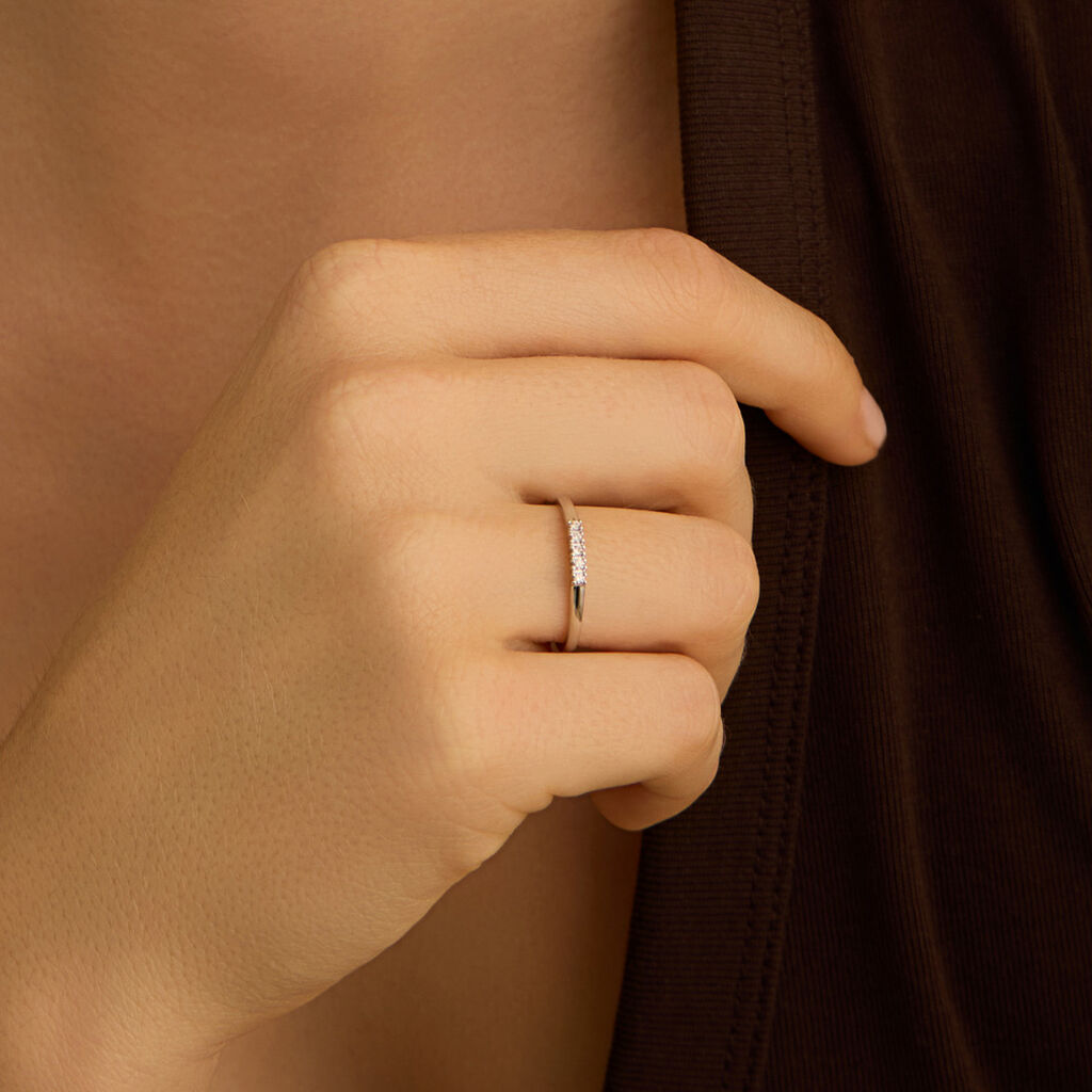 Anello Riviere Grace Oro Bianco Diamante