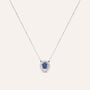 Collana Punto Luce Elizabeth Crown Oro Bianco Zaffiro Diamante