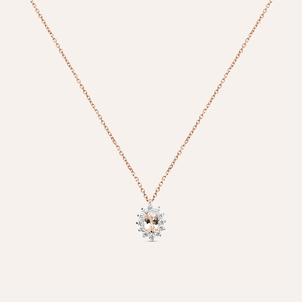 Collana Jasmine Oro Rosa Morganite Diamante