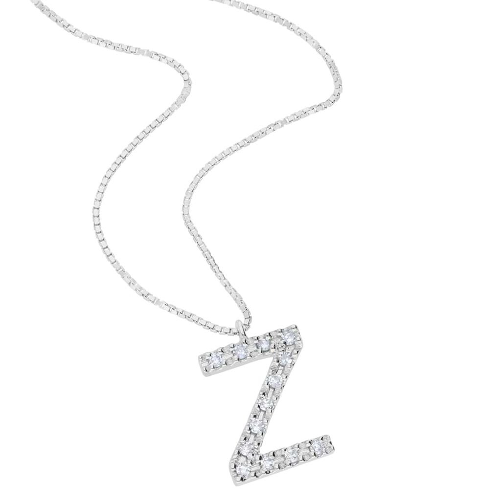 Collana Diamond Letters Oro Bianco Diamante - Collane Donna | Stroili