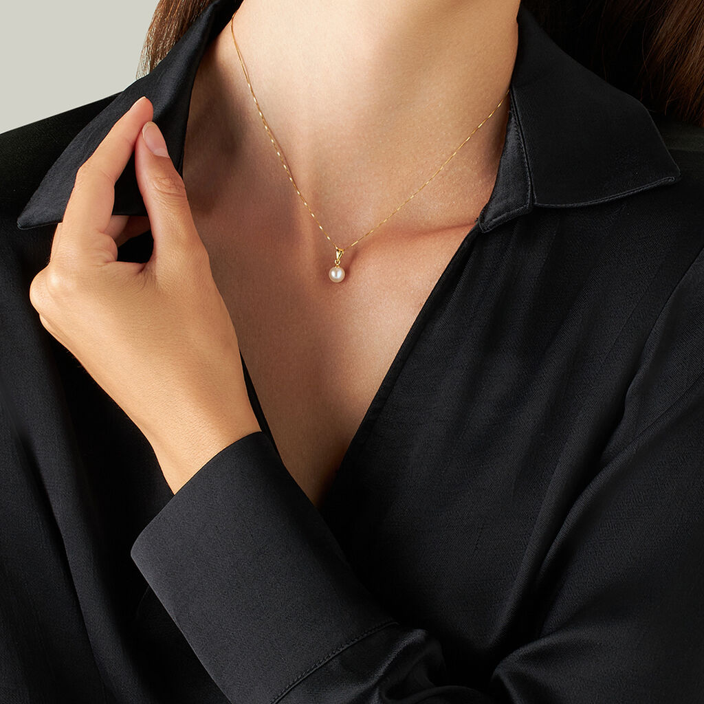 Collana Gabrielle Oro Giallo Perla D'Acqua Dolce - Collane Donna | Stroili