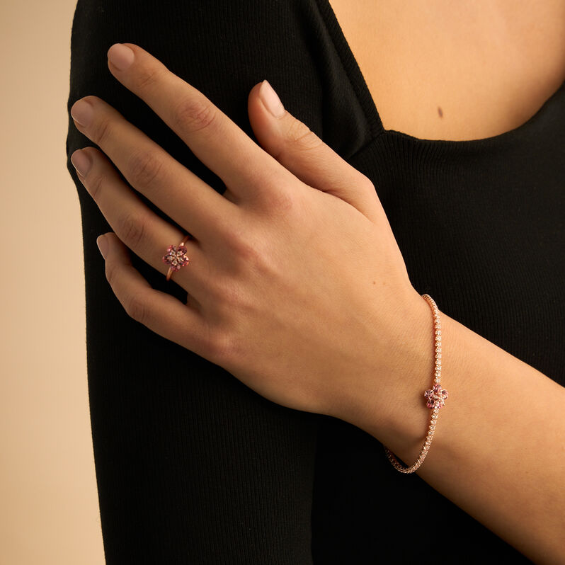 Bracciale Romantic Shine Ottone Rosa Cristallo - Bracciali Donna | Stroili