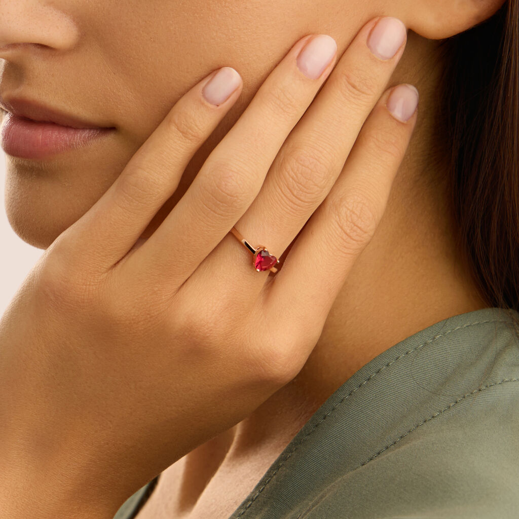 Anello Solitario Silver Rainbow Argento Rosa Cubic Zirconia