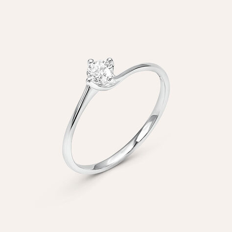 Anello Solitario Valentino Firmamenti Oro Bianco Diamante - Anelli con Pietre Donna | Stroili