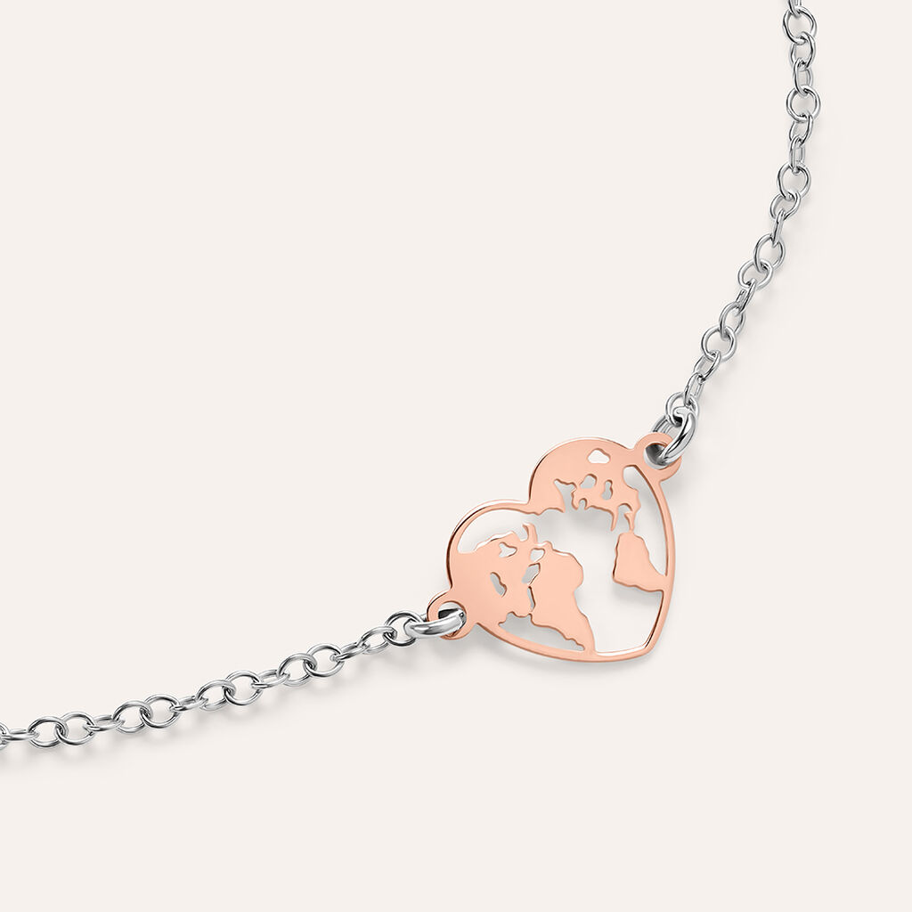 Bracciale Silver Collection Argento Bicolore Bianco / Rosa