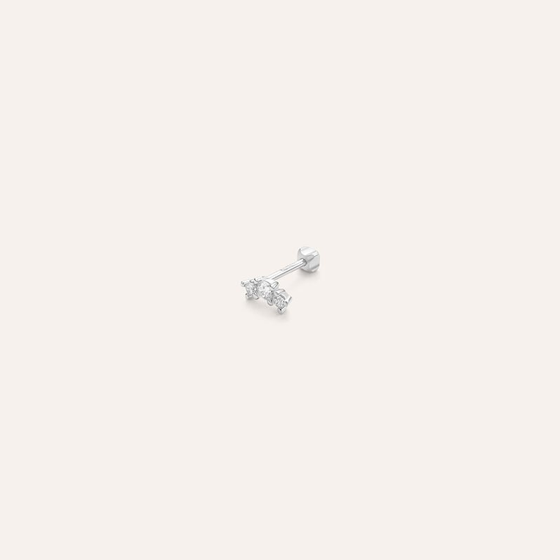 Piercing Orecchio Tragus Helix Conch Ear Shine Oro Bianco Cubic Zirconia - Piercing Orecchio Donna | Stroili