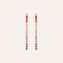 Orecchini Pendenti Tennis Silver Rainbow Argento Rosa Cubic Zirconia