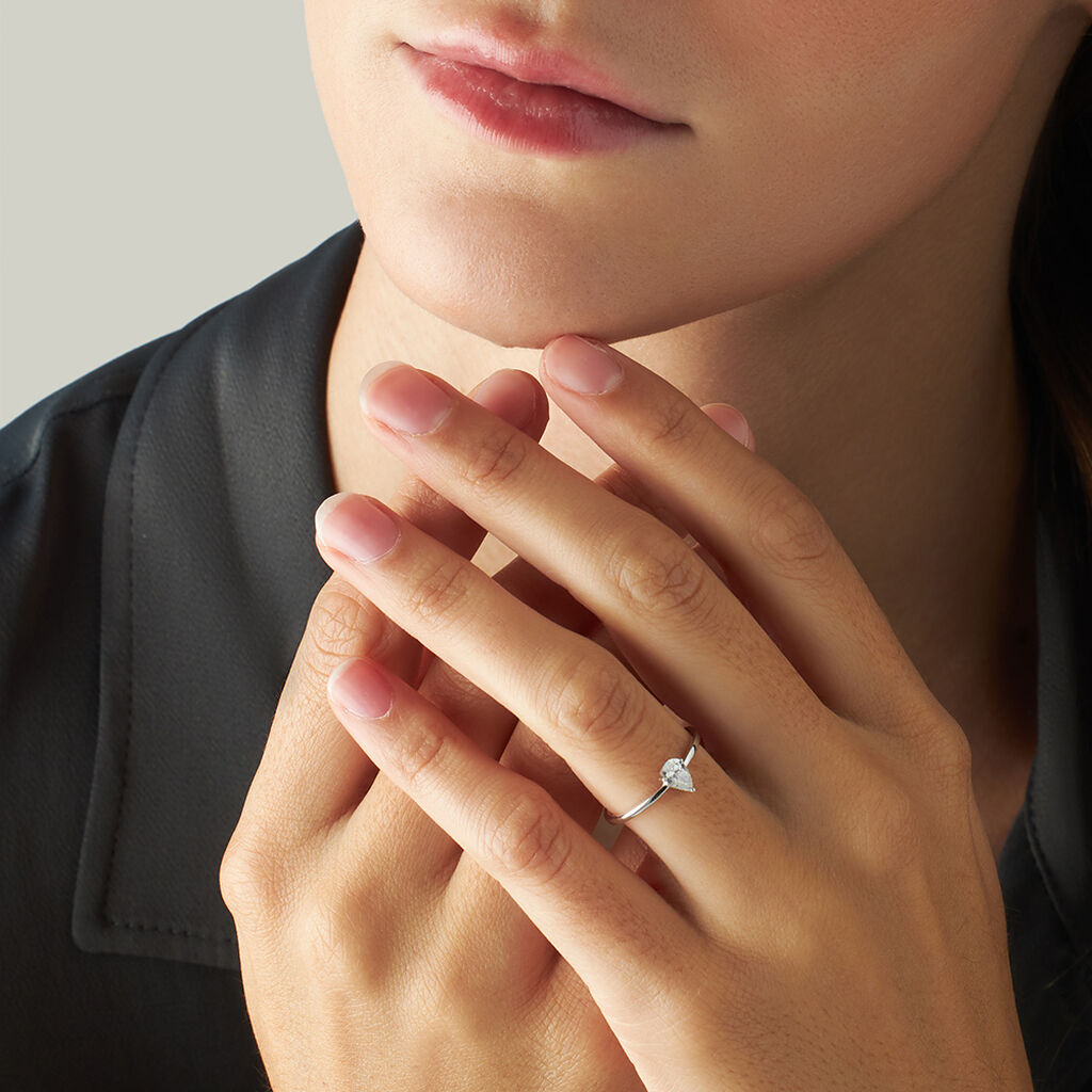 Anello Solitario Claire Oro Bianco Cubic Zirconia - Anelli con Pietre Donna | Stroili