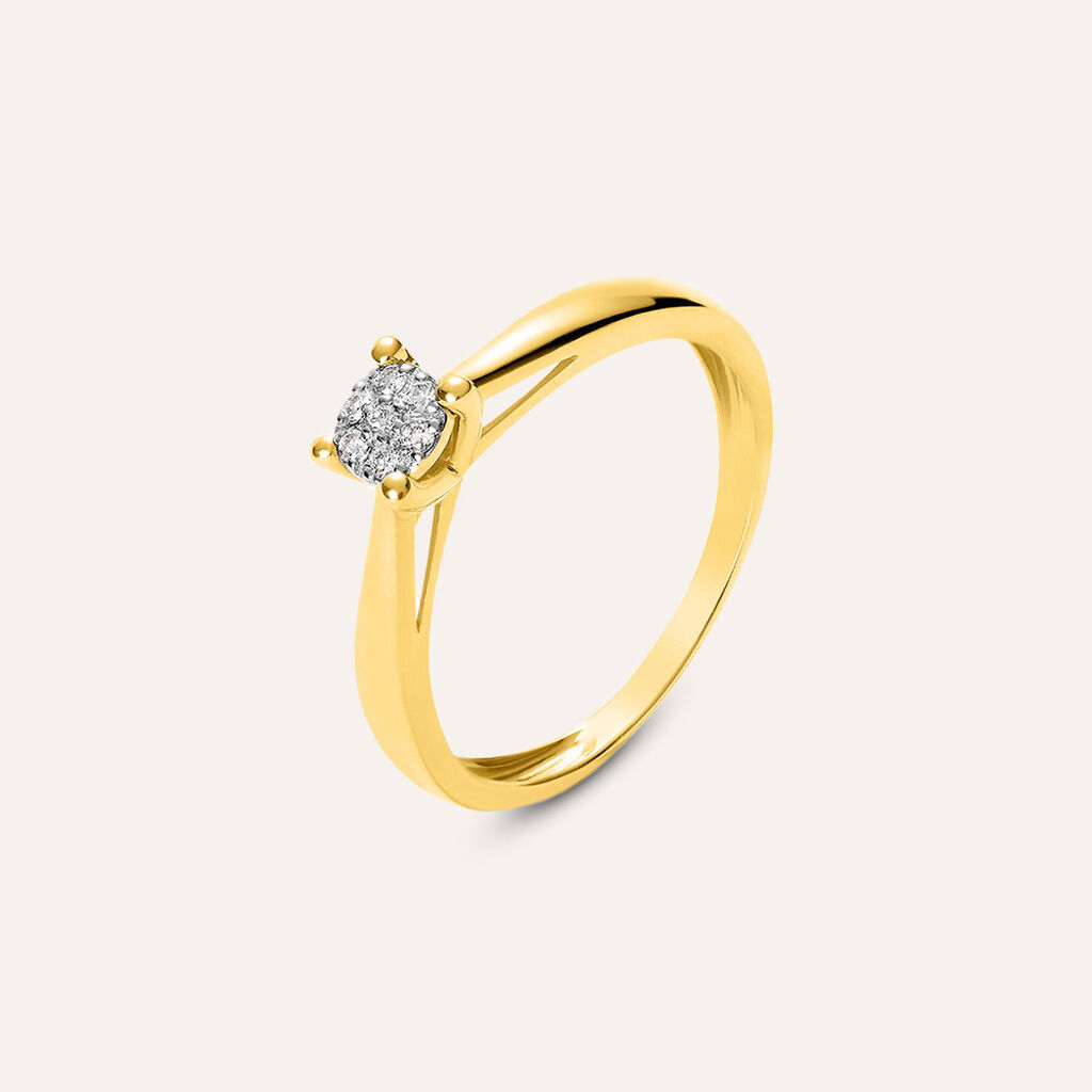 Anello Solitario Sophia Oro Giallo Diamante