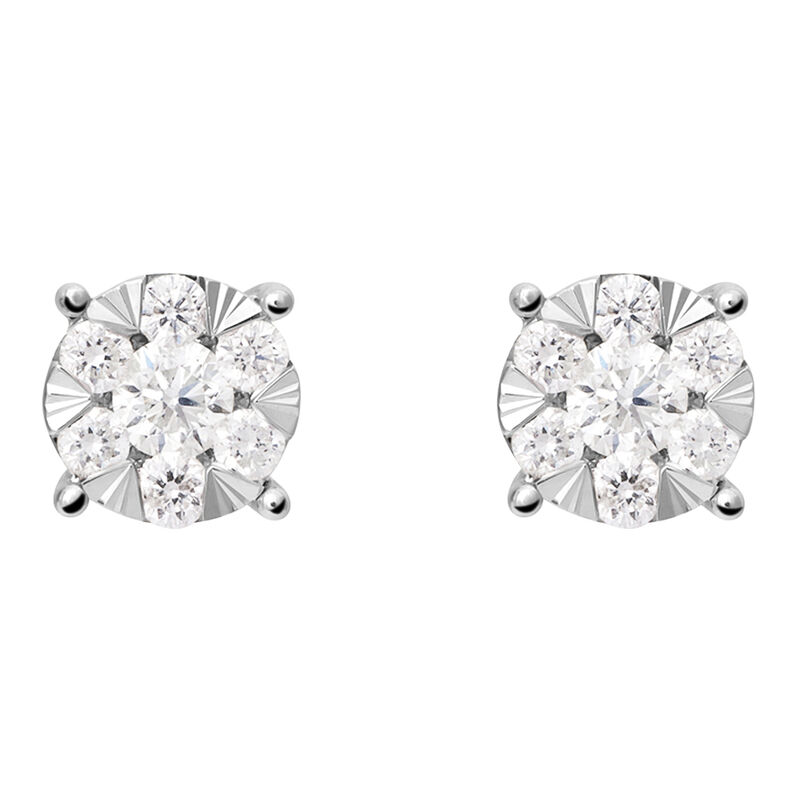 Orecchini Lobo Punto Luce Petali Oro Bianco Diamante - Orecchini a Lobo Donna | Stroili
