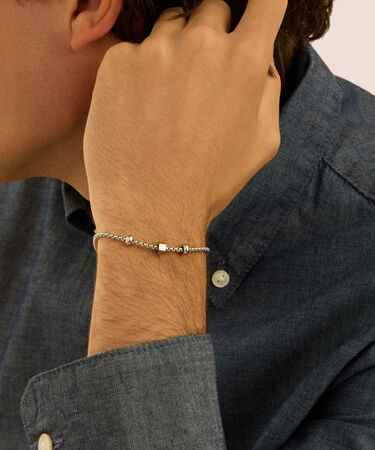 Bead Essential Code Acciaio Bicolore Bianco / Nero