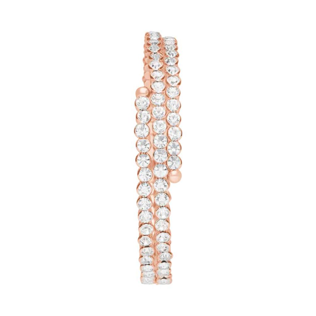 Bracciale bangle in metallo rosato e cristalli - Bracciali Donna | Stroili