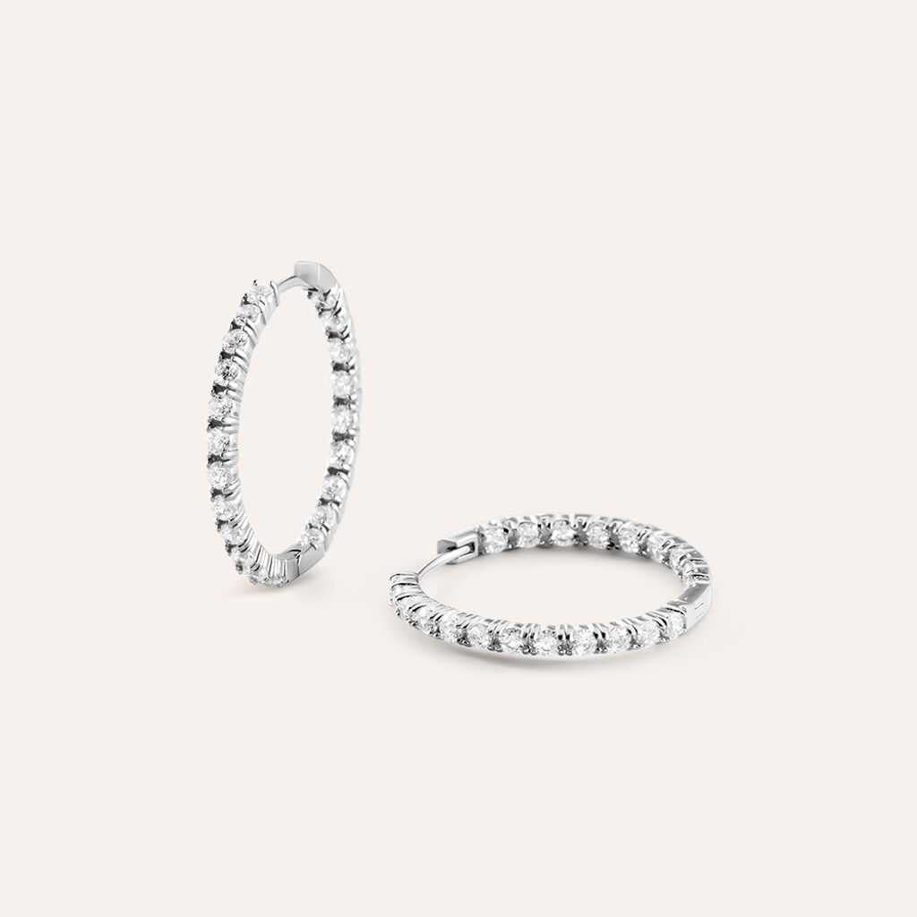 Orecchini A Cerchio Aura Acciaio Cubic Zirconia