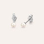Orecchini Lobo Silver Pearls Argento Rodiato Perla sintetica
