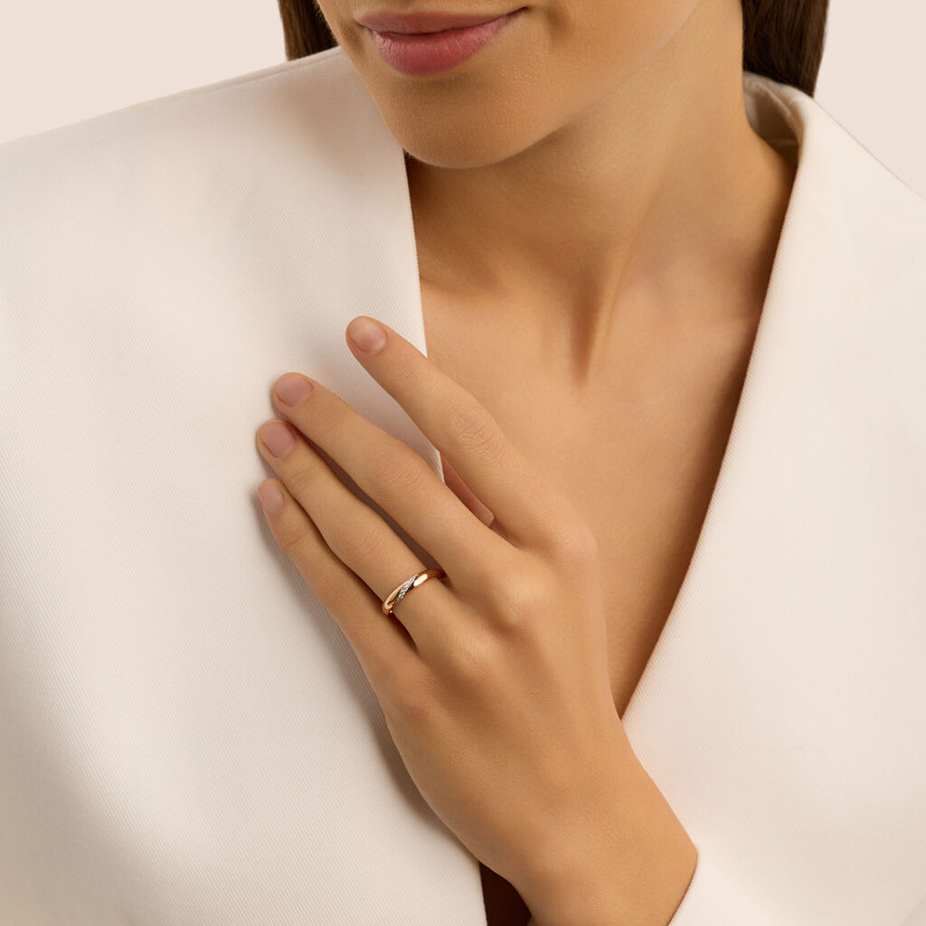 Fede Comoda 3 mm Oro Rosa Diamante