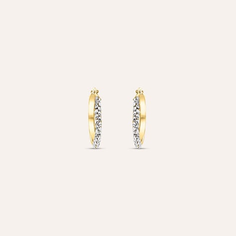 Orecchini A Cerchio Crystal Gold Oro Giallo Cristallo - Orecchini a Cerchio Donna | Stroili