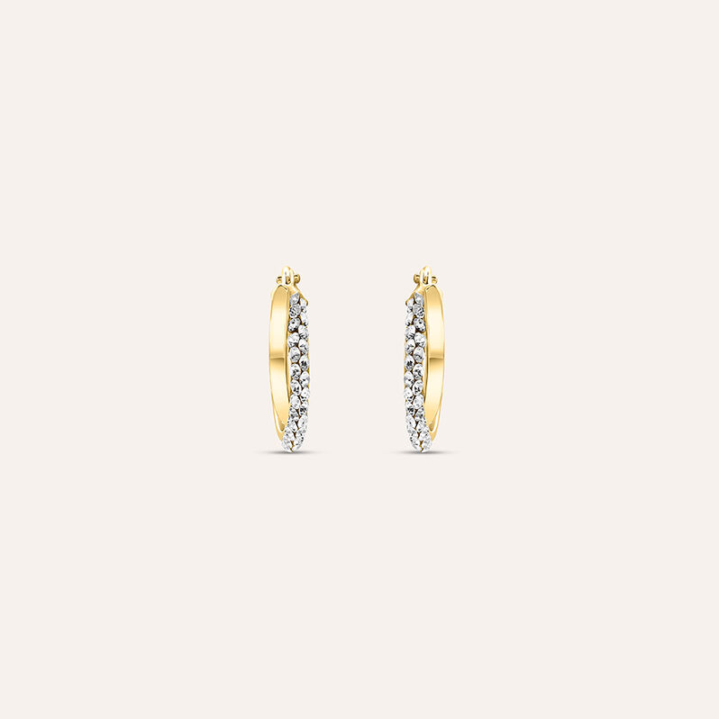 Orecchini A Cerchio Crystal Gold Oro Giallo Cristallo - Orecchini a Cerchio Donna | Stroili
