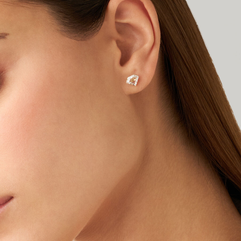 Orecchini Lobo Bon Ton Oro Giallo Cubic Zirconia