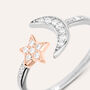 Anello Contrarie Silver Moments Argento Bicolore Bianco / Rosa Cubic Zirconia