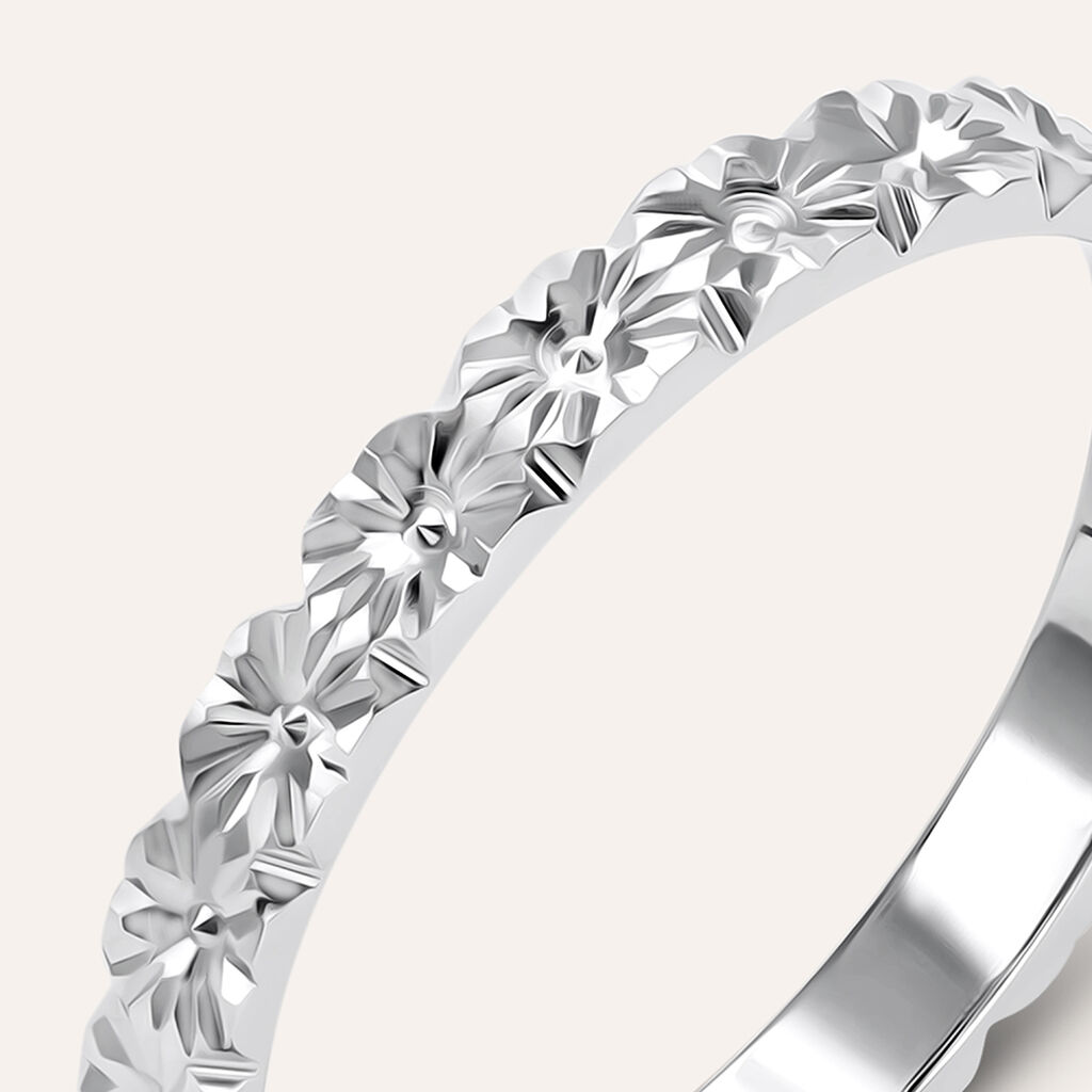 Fede Classica Diamantata 2.5 mm Oro Bianco - Anelli con Incisione Donna | Stroili