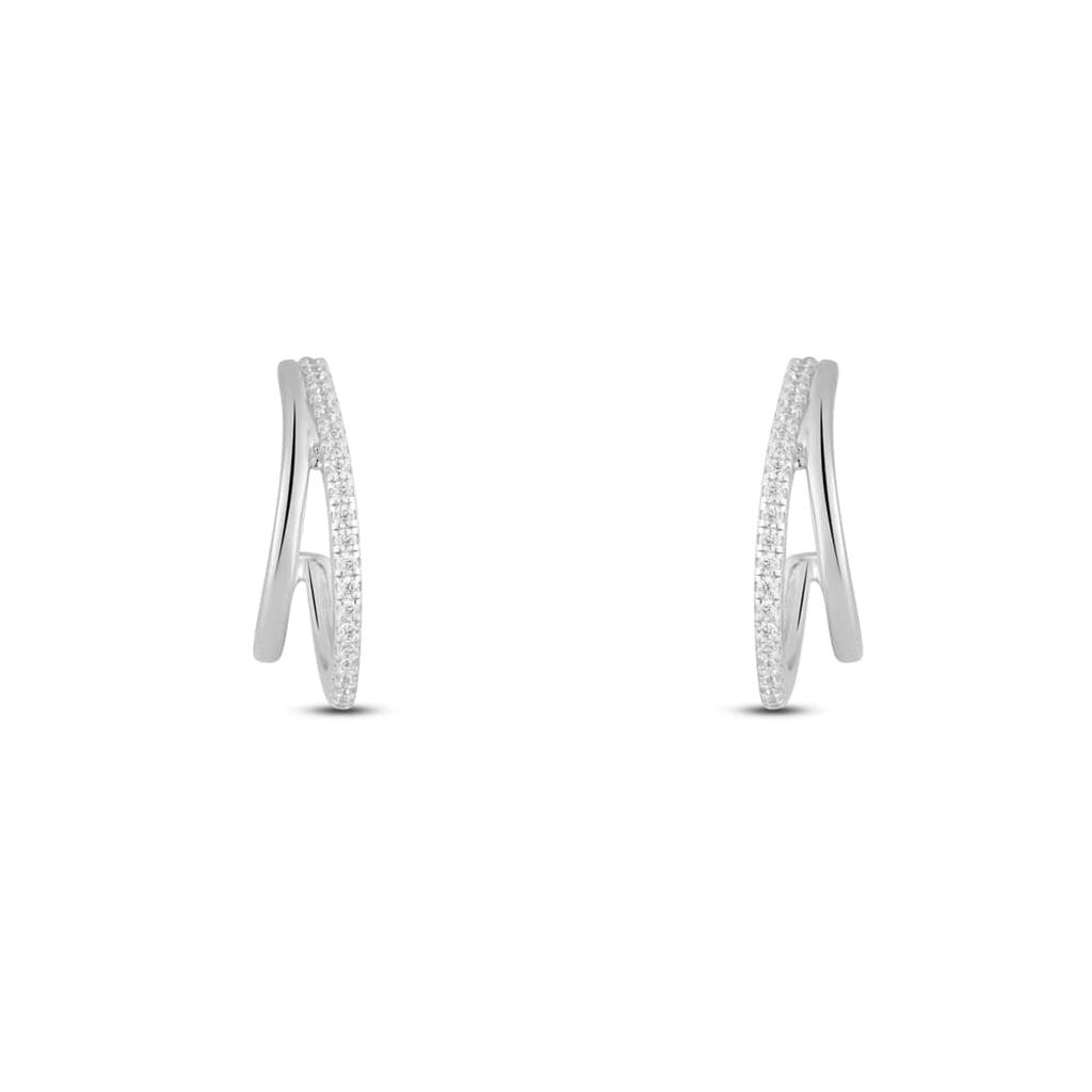 Orecchini A Cerchio Silver Shine Argento Rodiato Cubic Zirconia - Orecchini a Cerchio Donna | Stroili