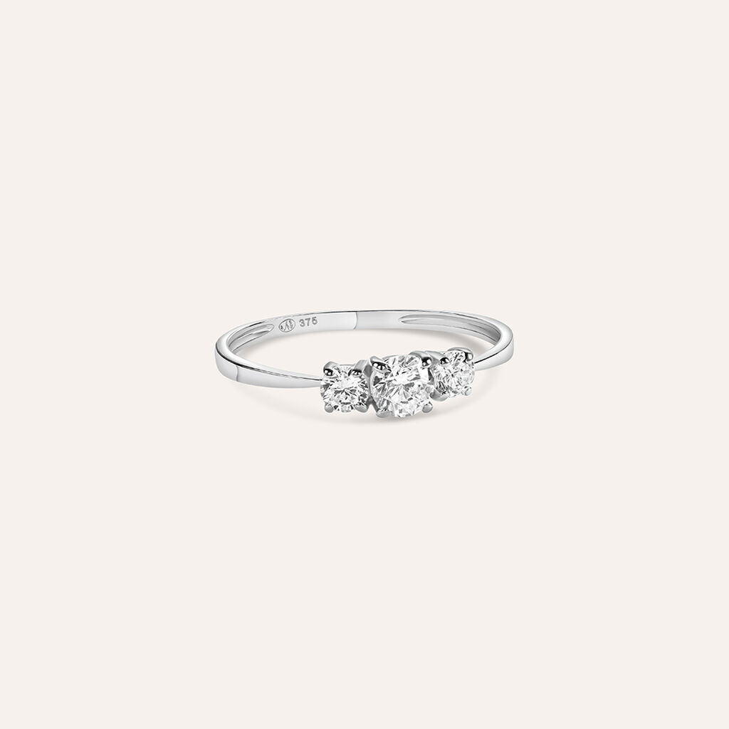 Anello Trilogy Claire Oro Bianco Cubic Zirconia - Anelli con Pietre Donna | Stroili