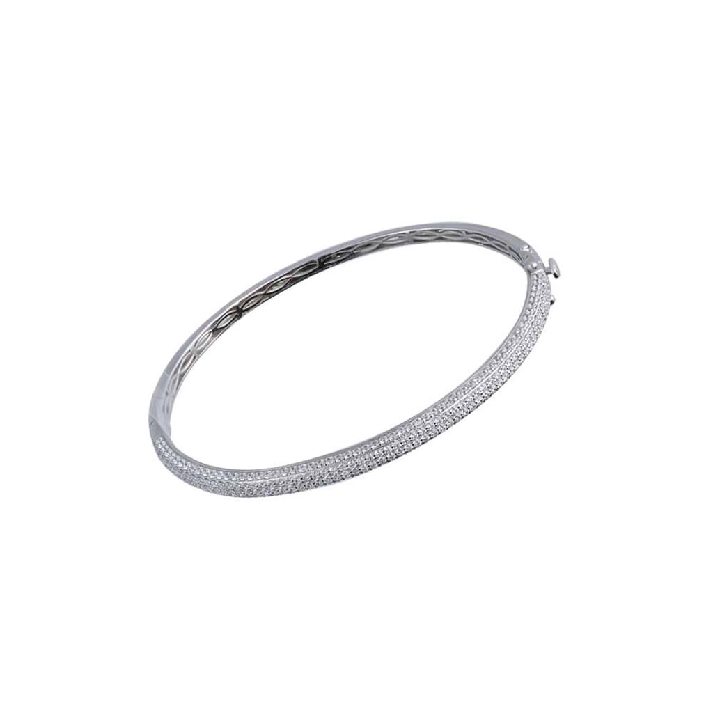 Bangle Silver Shine Argento Rodiato Cubic Zirconia