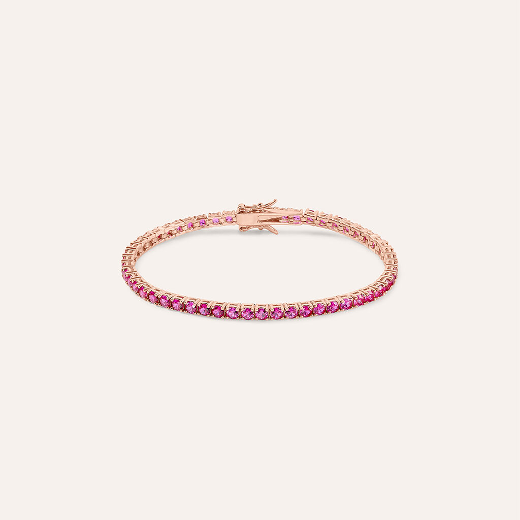 Bracciale Tennis Silver Rainbow Argento Rosa Cubic Zirconia