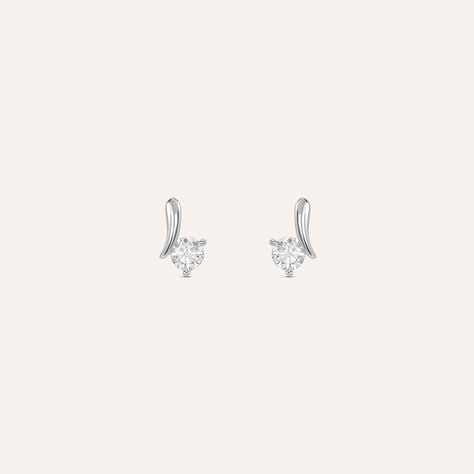Orecchini Lobo Silver Elegance Argento Rodiato Cubic Zirconia - Orecchini a Lobo Donna | Stroili