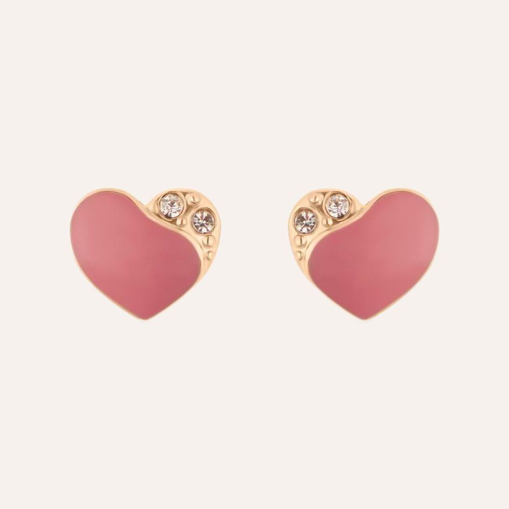 Orecchini Lobo Lady Sweet Acciaio Rosa Cristallo