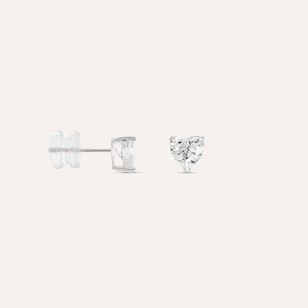 Orecchini Lobo Punto Luce Claire Oro Bianco Cubic Zirconia - Orecchini a Lobo Donna | Stroili